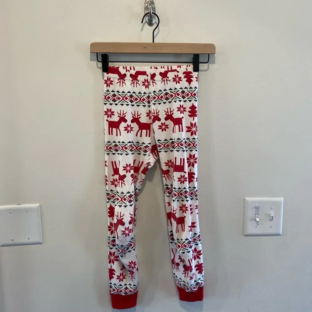 Hanna Andersson Dear Deer Long John Pajama Set size 120 6-7 Christmas Holiday